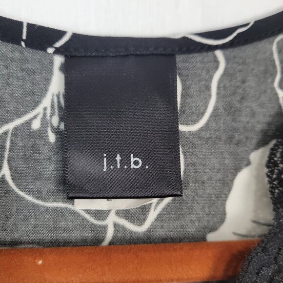 Vintage Y2K Sleeveless Floral Babydoll Top sz L black white whimsigoth lace USA - Picture 3 of 6